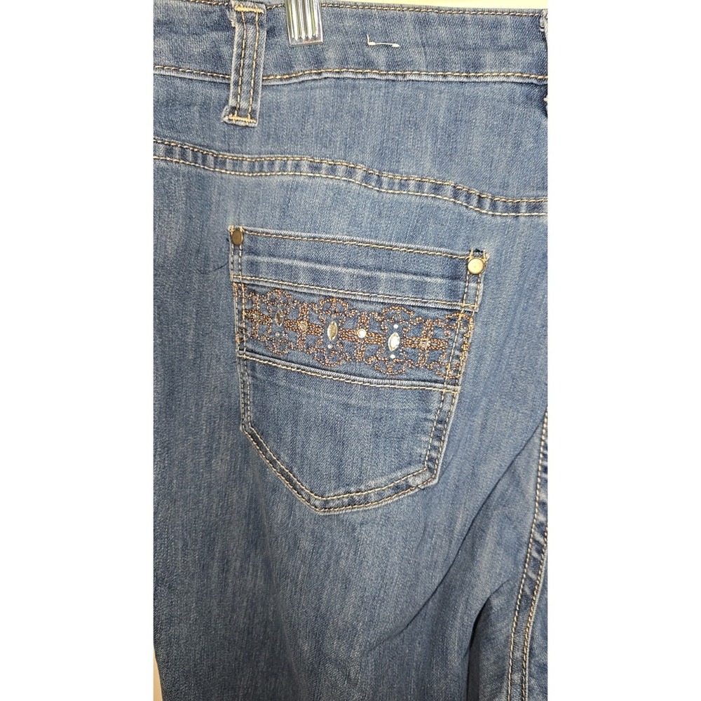 Christopher & Banks Women's Jeans 12 Tapered High Rise Stretch Medium Wash Bling - Picture 8 of 12